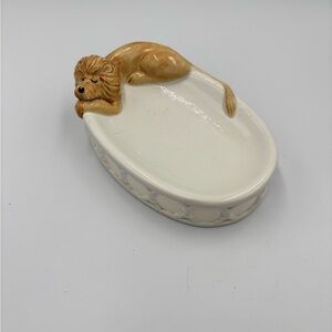 Resting Lion Ceramic Soap Dish